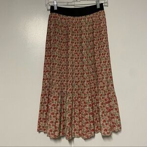 oak + Fort micro floral print pleated midi skirt One Size